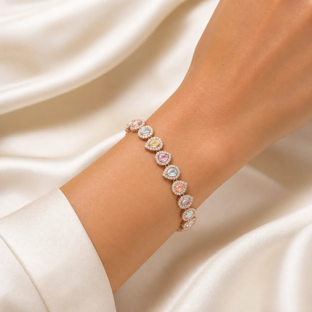 Selunyra Rainbow Oval Diamond Bracelet wearing image 1