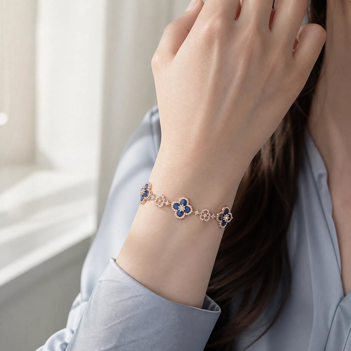 Selunyra The Sakura Bracelet Collection wearing image 2
