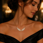 Selunyra Angel Wing Necklace wearing image 2