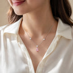 Selunyra Oval Diamond Love Necklace wearing image 1