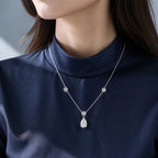 Selunyra Oval Diamond Love Necklace wearing image 2