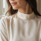 Selunyra Round Diamond Necklace worn styling view 1