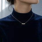 Selunyra Round Diamond Necklace worn styling view 2