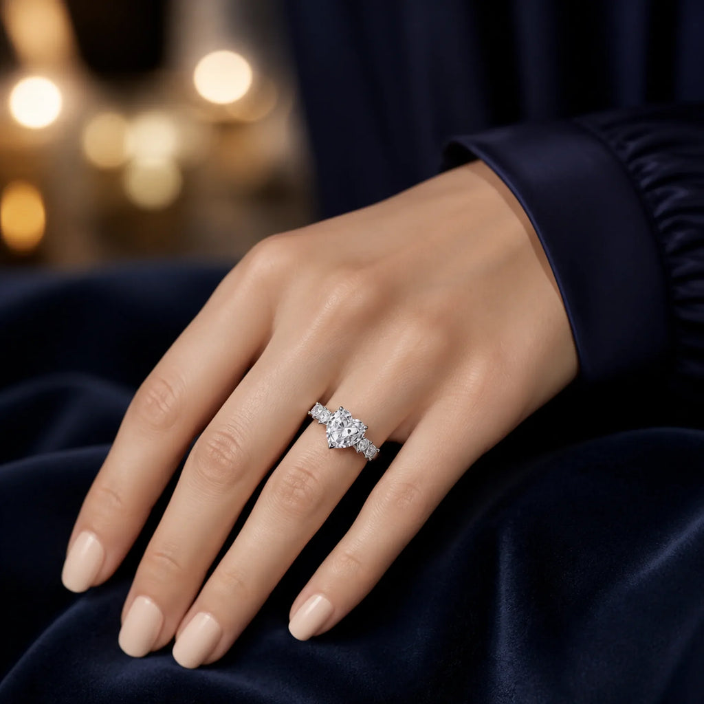 Selunyra Love Heart Ring worn styling view 2