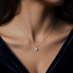 Selunyra Oval Diamond Necklace worn styling view 2