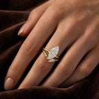 Selunyra Marquise Love Stackingring worn styling view 2