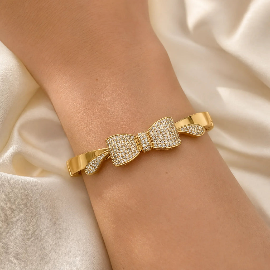 Selunyra Aurora Bow Bracelet worn styling view 1