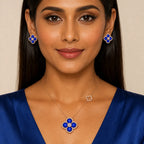 Selunyra Royal Blue Set worn styling view 1