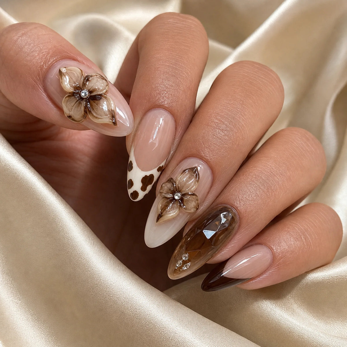 Selunyra Amber Iris Nails worn manicure 1