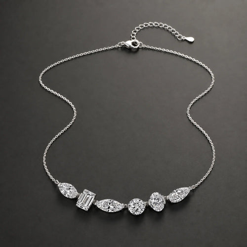 Selunyra Bellar silver mixed-cut stone necklace