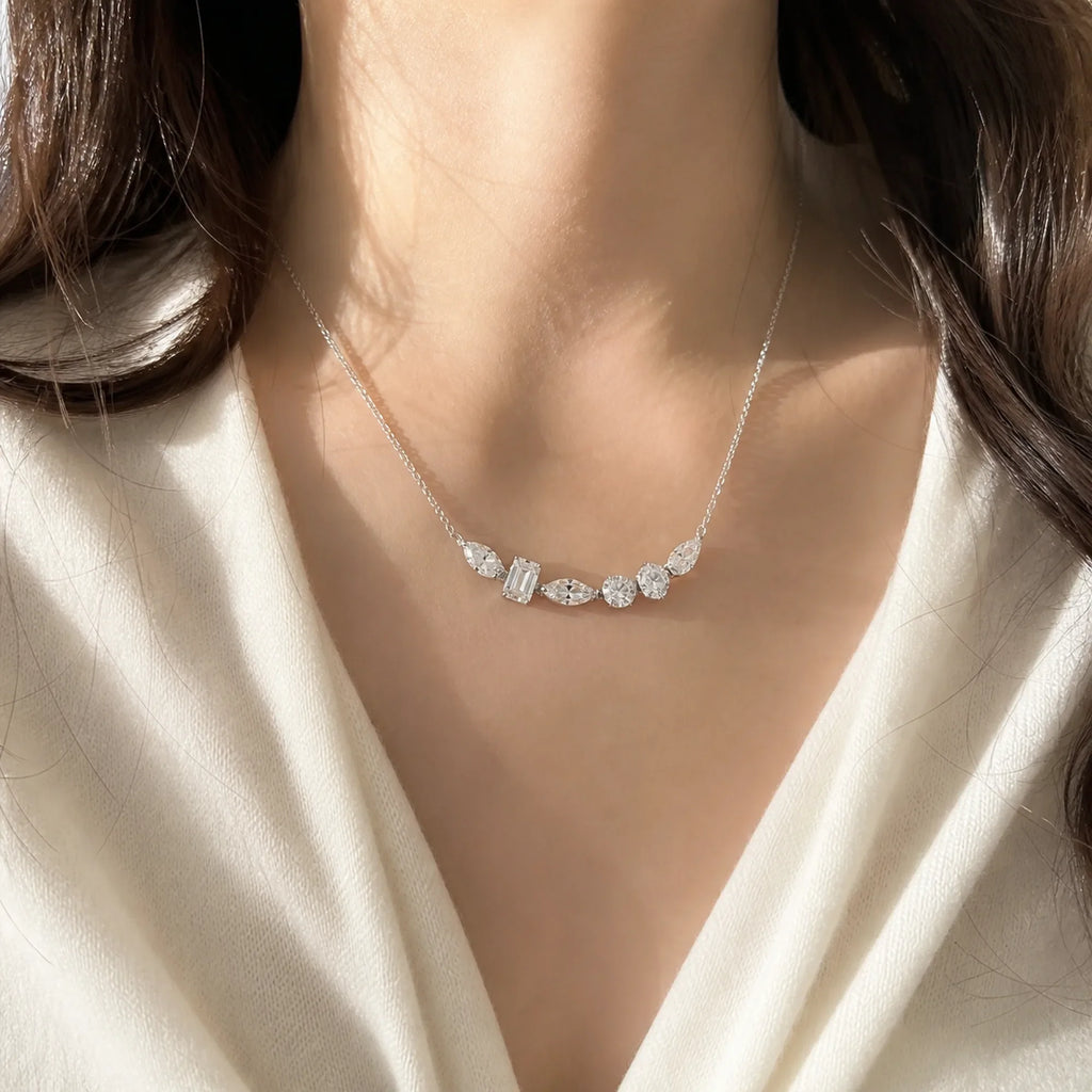 Selunyra Bellar necklace worn in soft daylight