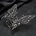 Selunyra Big Butterfly Claw Clip in polished silver tone