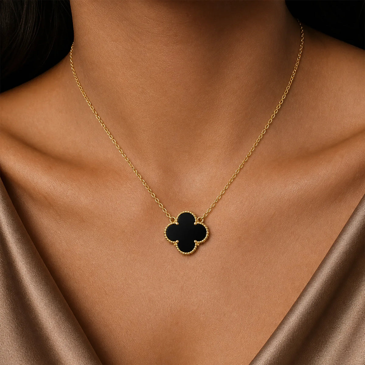 Selunyra Blake Flower Necklace worn on neck