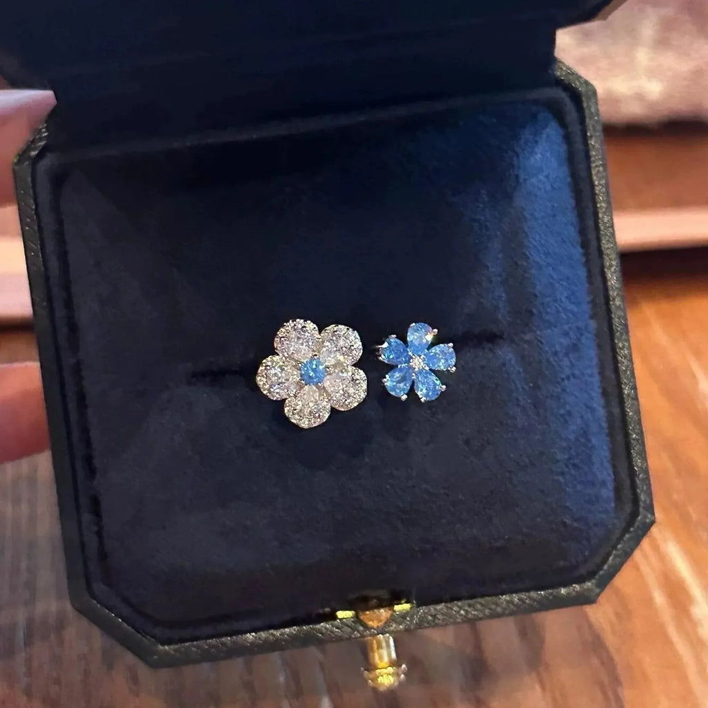 Selunyra Blue Double Flower Ring product image 1