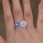 Selunyra Blue Double Flower Ring product image 2