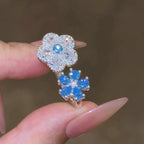 Selunyra Blue Double Flower Ring product image 3