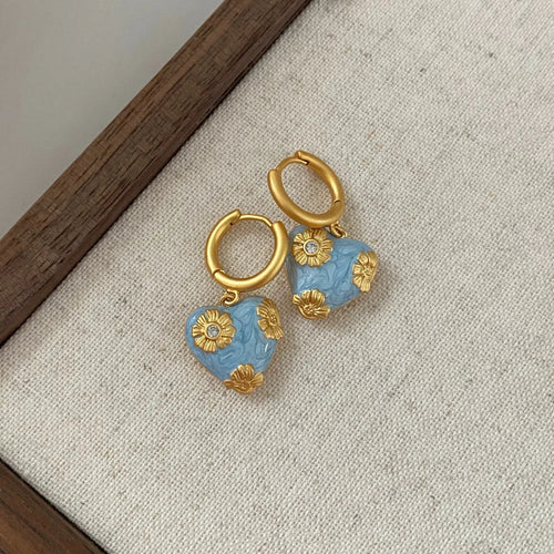 Selunyra Blue Heart matching earrings product view