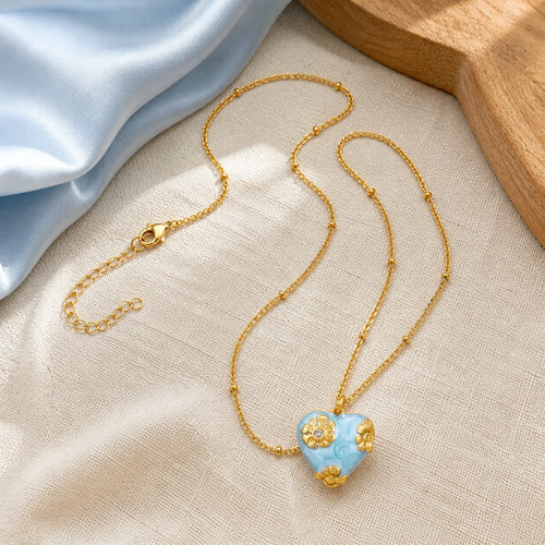 Selunyra Blue Heart necklace product view