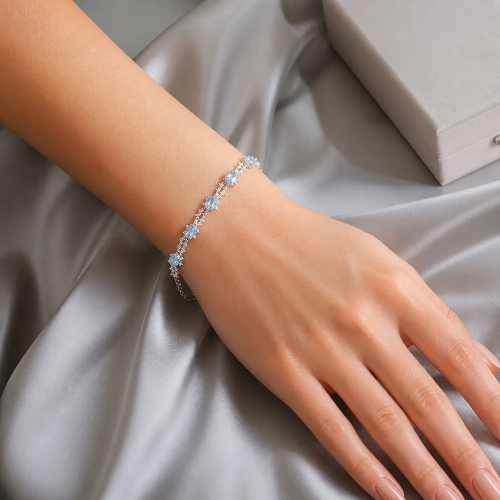 Selunyra Blue Topaz Bracelet lifestyle wrist view