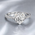 Selunyra Bow Heart Silver Ring – product view