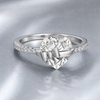 Selunyra Bow Heart Silver Ring – product view