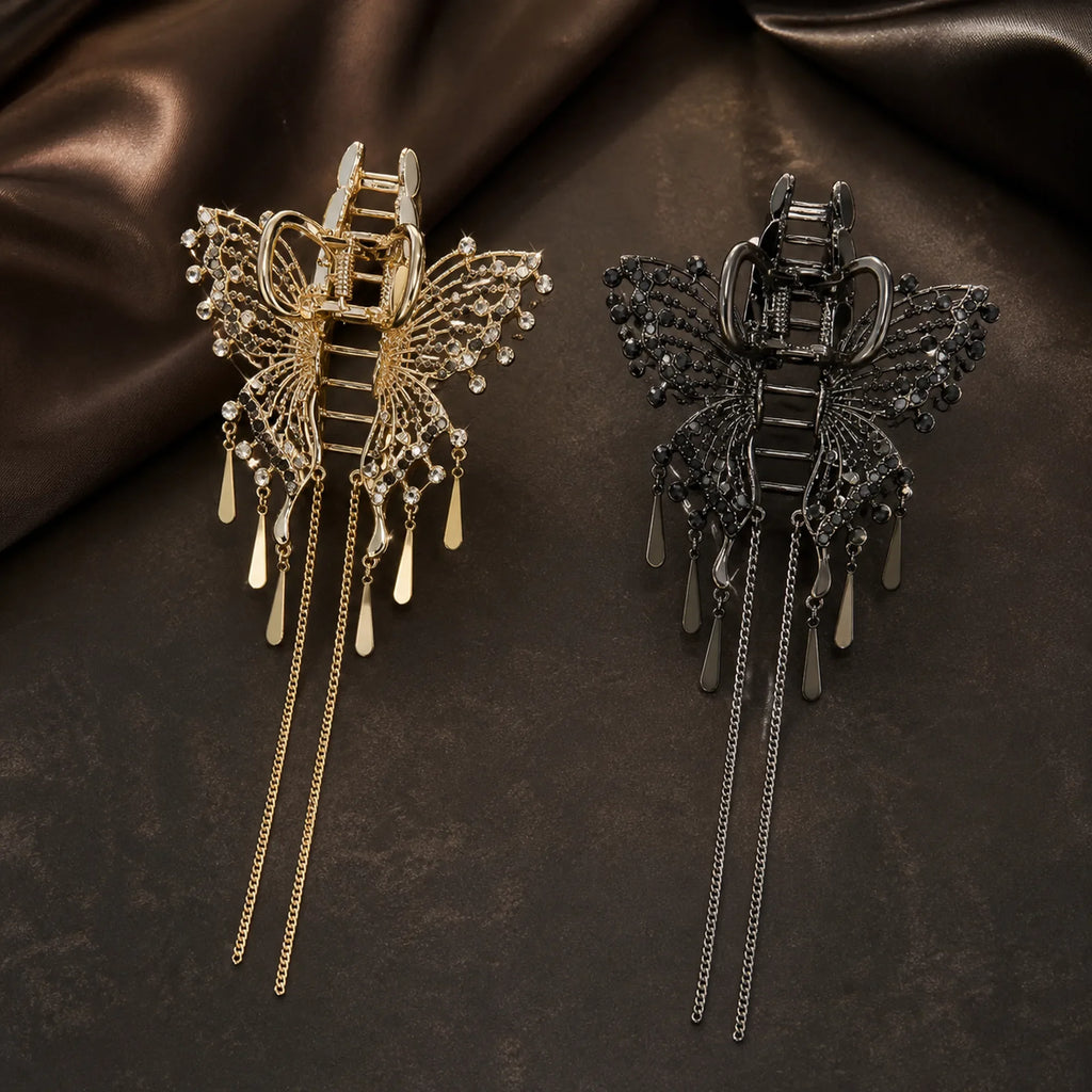 Selunyra Butterfly Claw Clips in gold and black