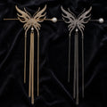 Selunyra gold and black rhinestone butterfly hair sticks
