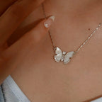 Selunyra Butterfly Necklace B warm close-up wear