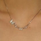 Selunyra Butterfly Necklace Y close wearing view