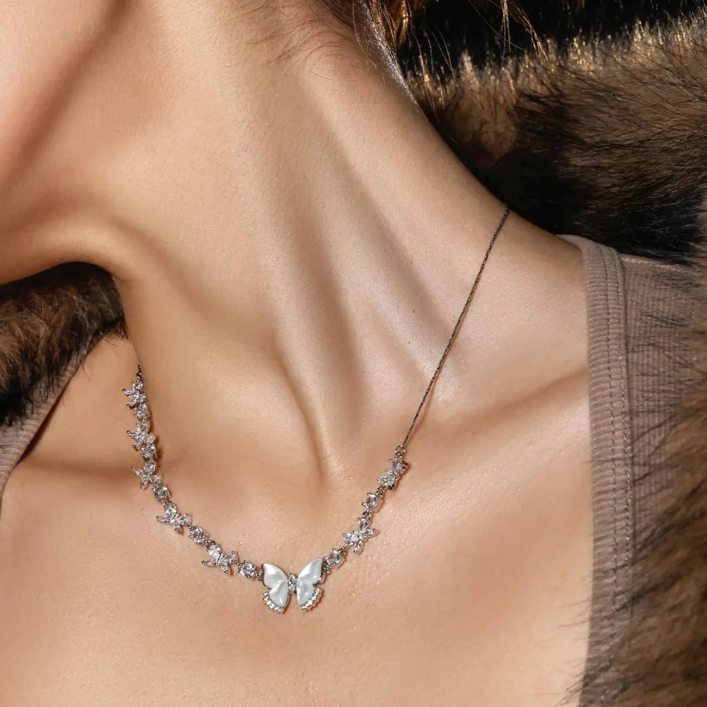 Selunyra Butterfly Necklace Z styled wearing view