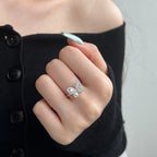 Selunyra Butterfly Silver Ring Collection butterfly ring worn on hand