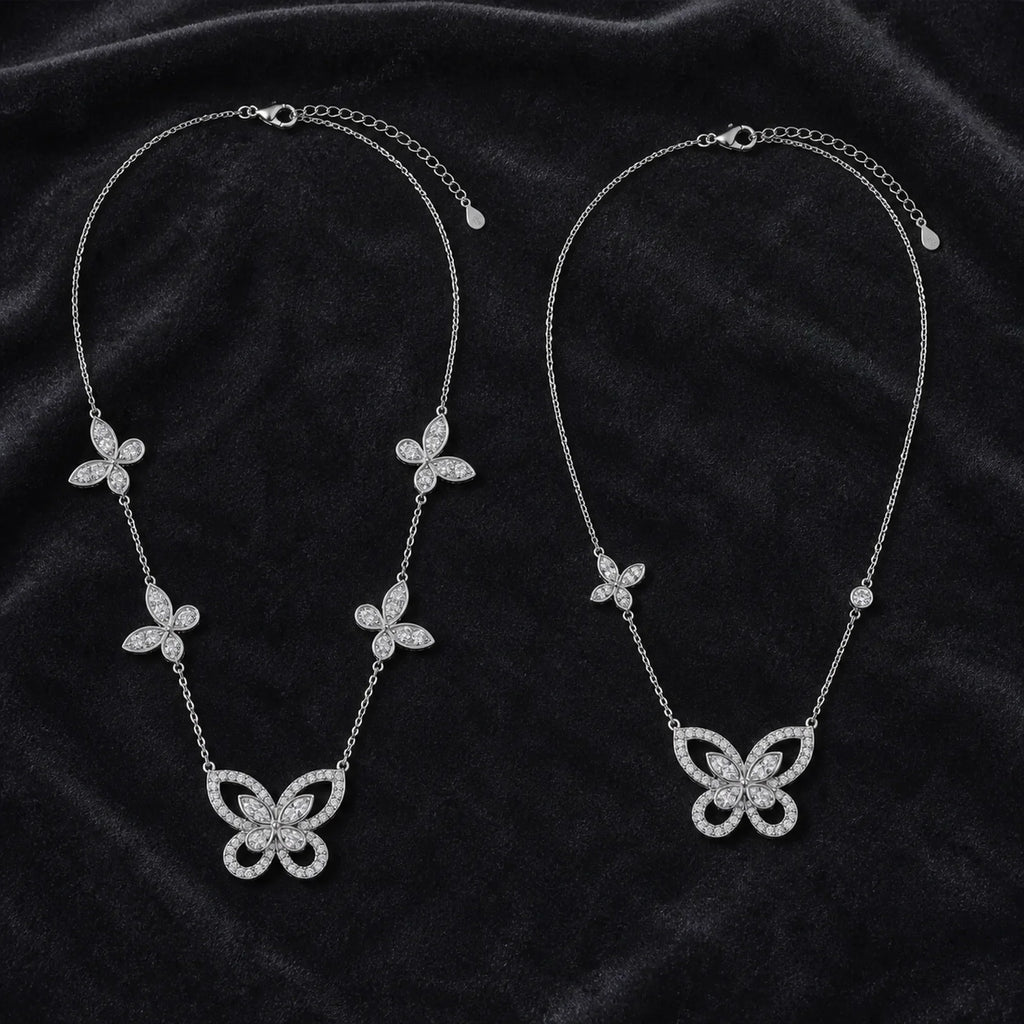 Selunyra Cheer five-butterfly and double-butterfly necklaces