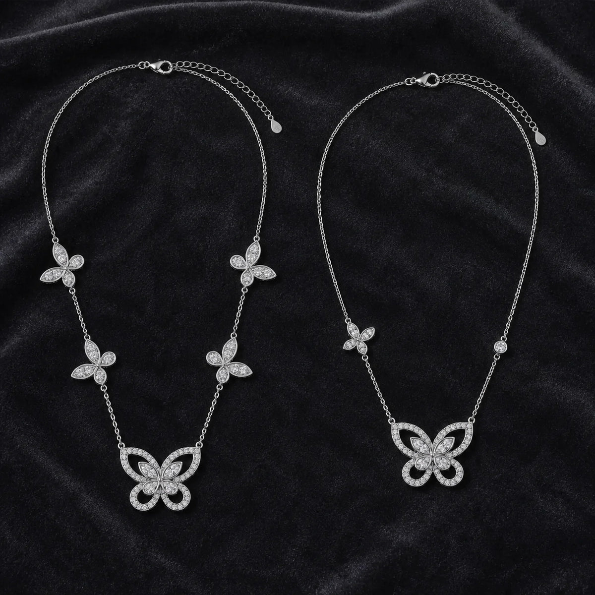 Selunyra Cheer five-butterfly and double-butterfly necklaces