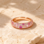 Selunyra Cheis Ring rose gold pink pavé band product view
