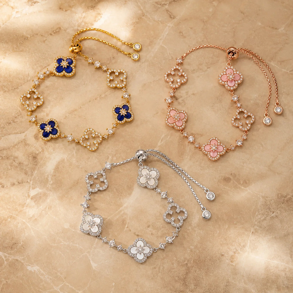 Selunyra Cleef Bracelet Collection – gold blue three-piece set
