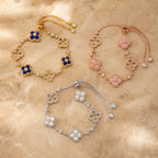 Selunyra Cleef Bracelet Collection – gold blue three-piece set