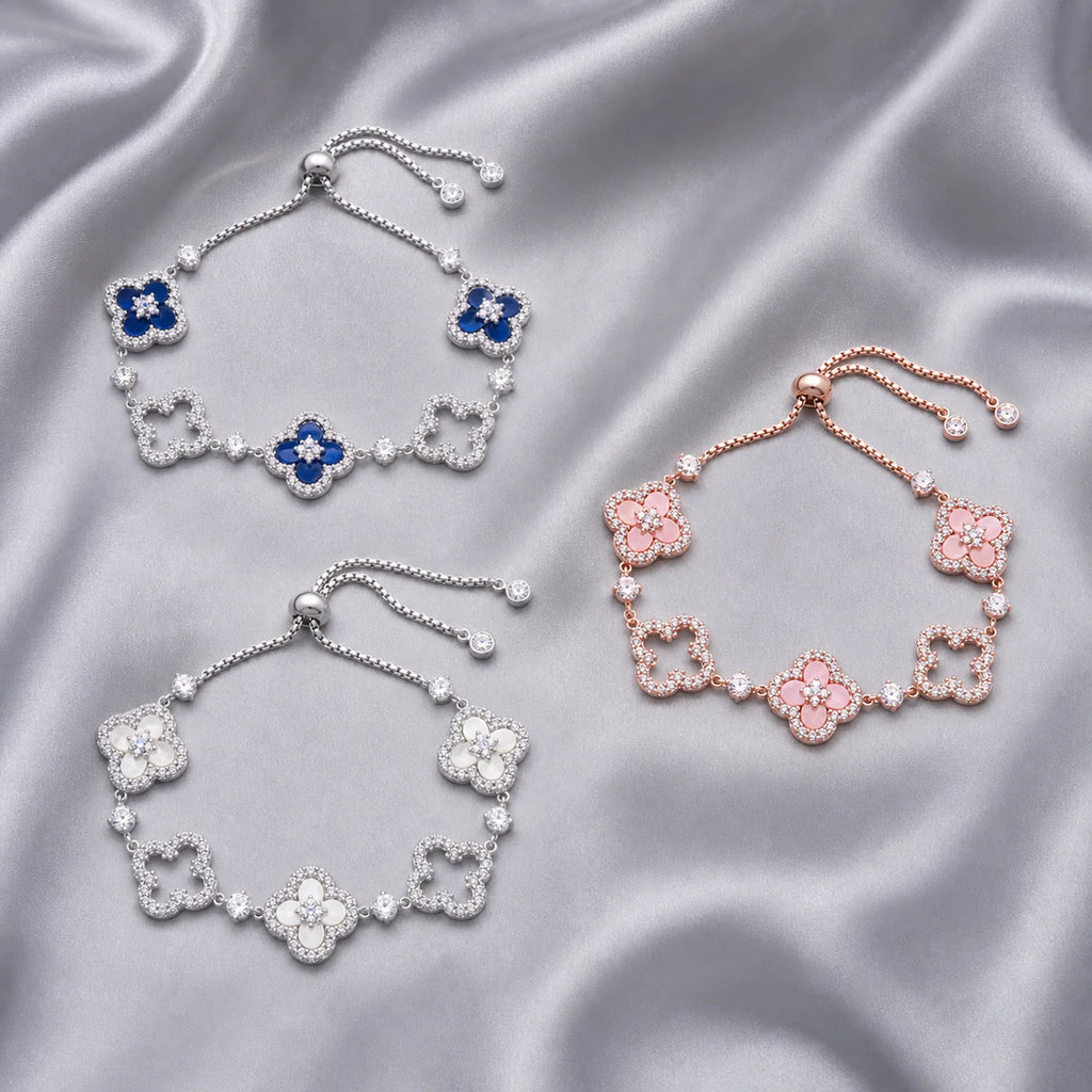 Selunyra Cleef Bracelet Collection – silver blue three-piece set