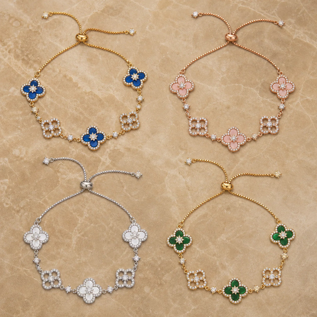 Selunyra Cleef Bracelet Collection – gold blue and green four-piece set