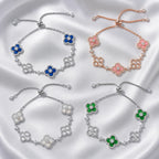 Selunyra Cleef Bracelet Collection – silver blue and green four-piece set