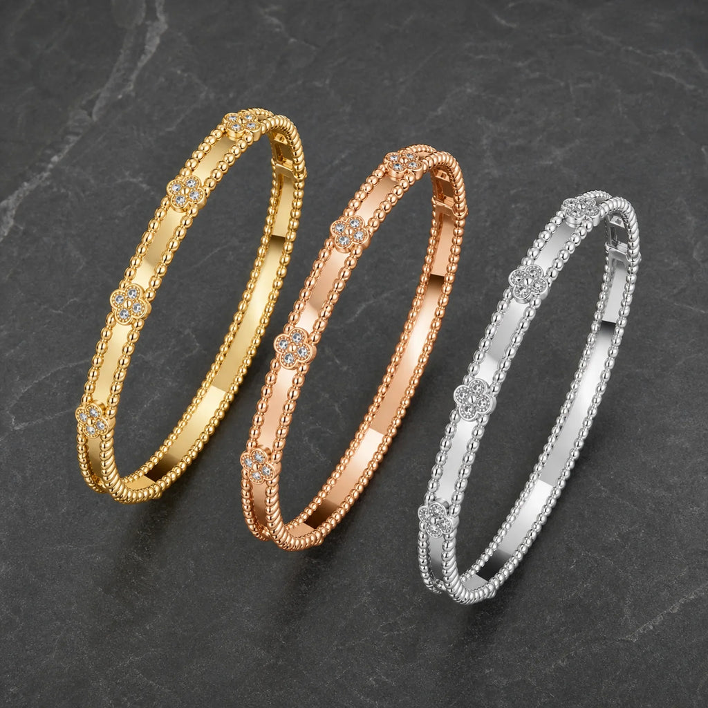 Selunyra clover bracelet in gold rose gold and silver