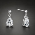 Selunyra Drop Diamond silver pear-cut earrings