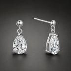 Selunyra Drop Diamond silver pear-cut earrings