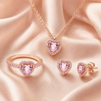 Selunyra Elevated Heart coordinated ring earrings and necklace set