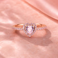 Selunyra Elevated Heart Ring in rose gold with pink heart stone