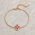 Selunyra Elisa ruby flower tennis bracelet product view