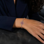 Selunyra Elisa bracelet worn with navy blazer