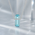 Selunyra Emerald Cut Blue D Necklace product view