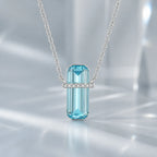 Selunyra Emerald Cut Blue D Necklace product view