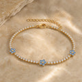 Selunyra Flower Tennis Bracelet in blue – product view