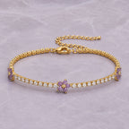 Selunyra Flower Tennis Bracelet in purple – product view